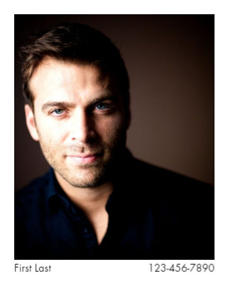 Headshot Style A - Name & Phone Number