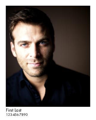 Headshot Style A - Stacked Name & Phone Number