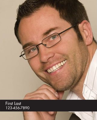 Headshot Style H - Stacked Name & Phone Number