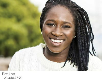 Headshot Style O - Stacked Name & Phone Number