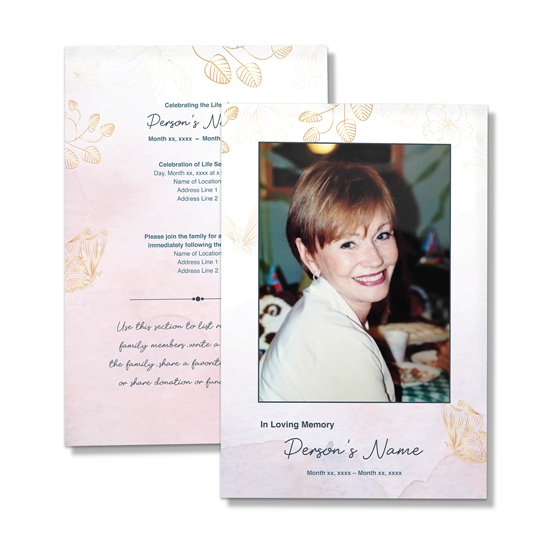 Single Page obituary template