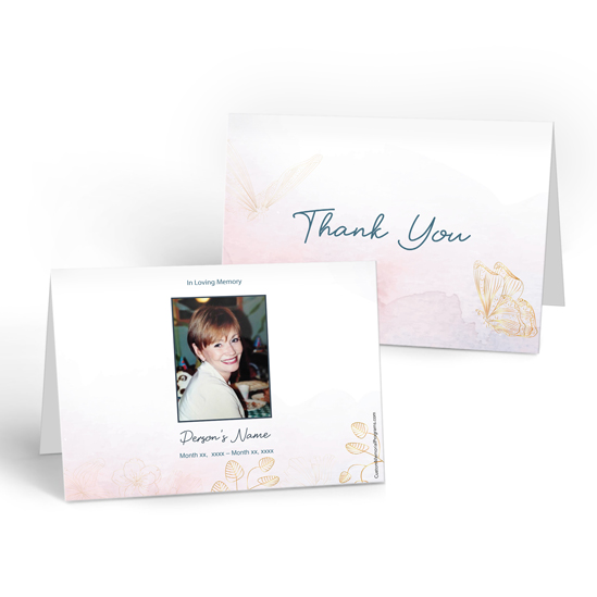 Gold Butterflies - Thank you Cards Gold Butterflies thank you cards