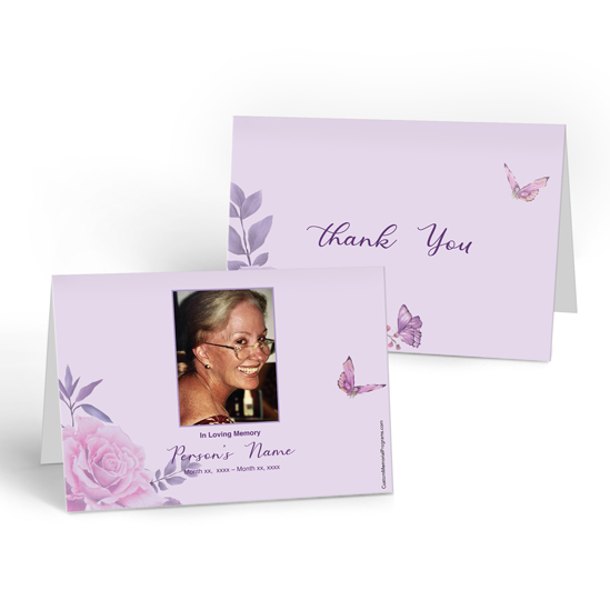 Lilac Butterflies - Thank you Cards custom thank you cards