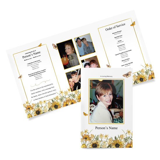 Butterflies Design Tri-fold Programs 
