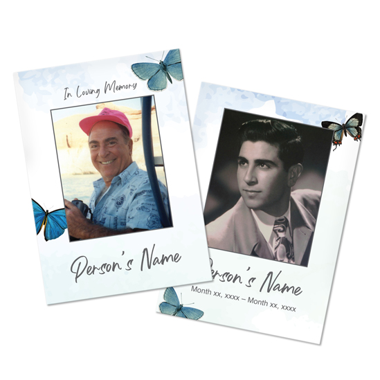 Blue Butterflies - memorial wallet card