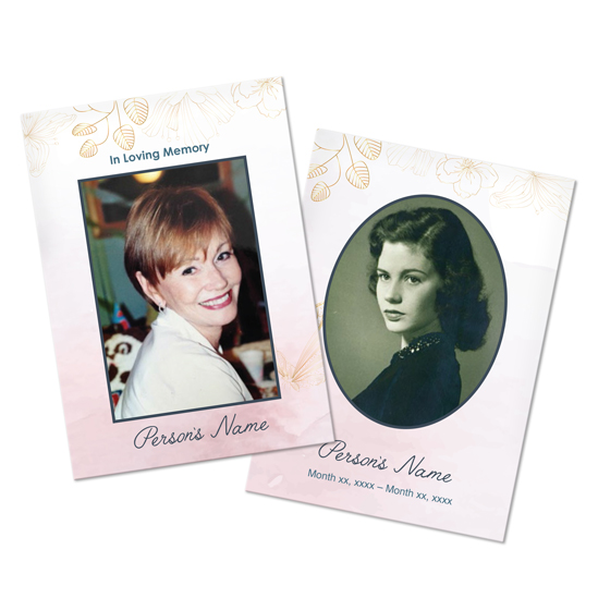 Funeral wallet cards
