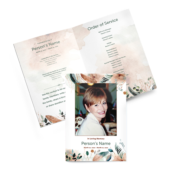 Rustic Feather - Bi-fold Programs