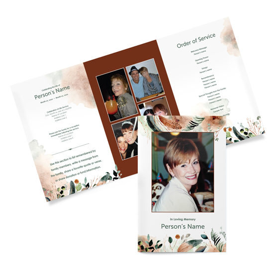 Rustic Feather - Tri-fold Programs