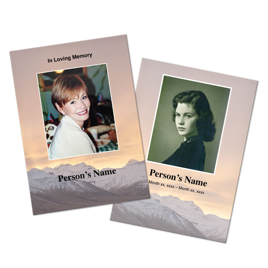 Winter Sunrise - Wallet Cards for funeral