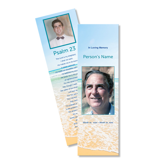 Beach Design Memorial Bookmarks