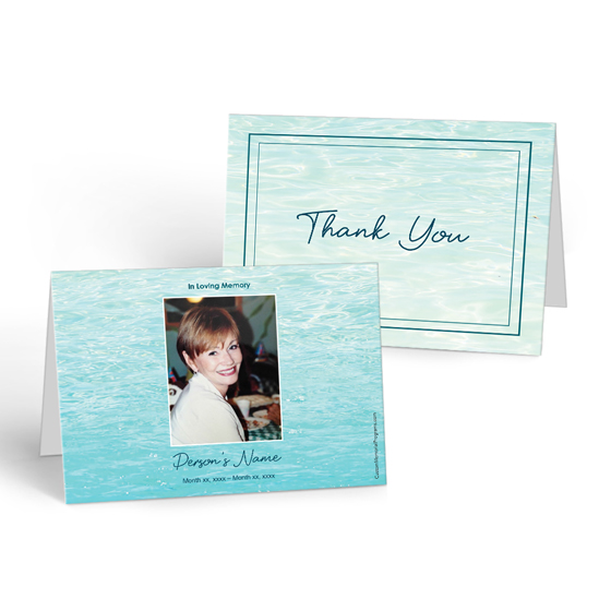 Waves Design - Thank you Cards for Funeral