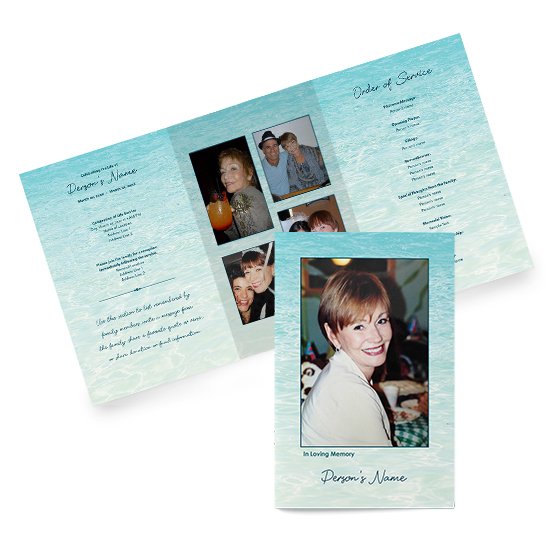 Waves Theme Tri-fold Programs for Funeral