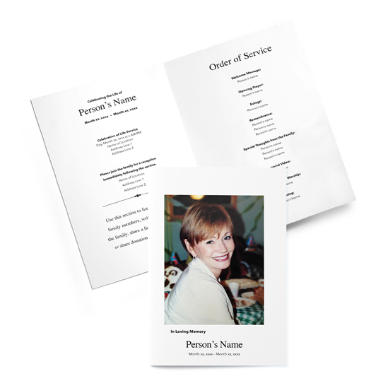 bi fold Programs - Custom Obituary printing