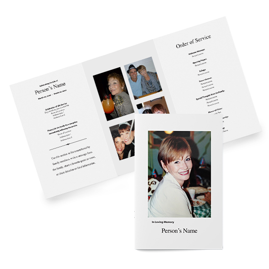 White Border Tri Fold Funeral Program