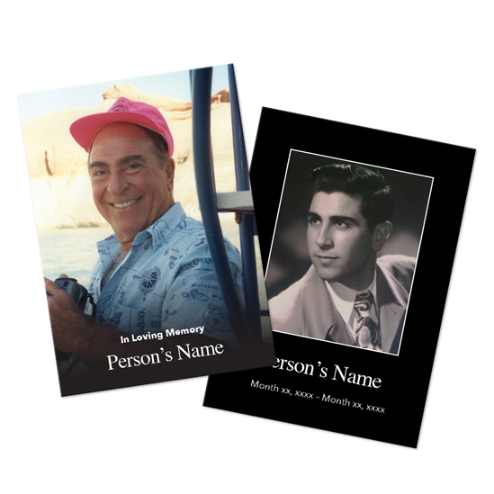 Full Photo Black Wallet Card for Funeral