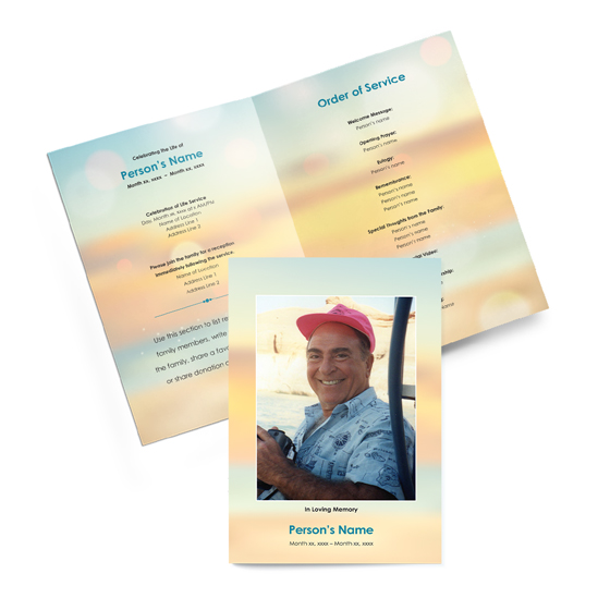 Memorial Service Funeral Program Bi-Fold Brochure