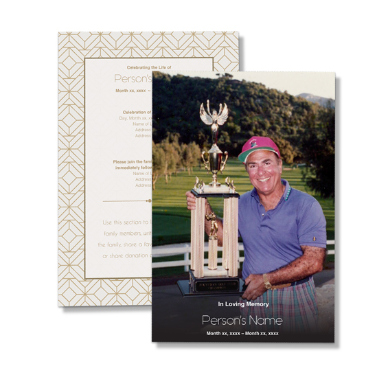 Memorial Service Single Page Funeral Program