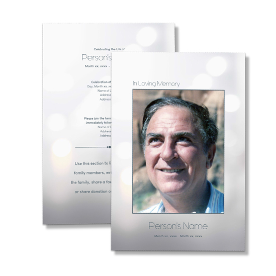  Full page Foldable Funeral Program