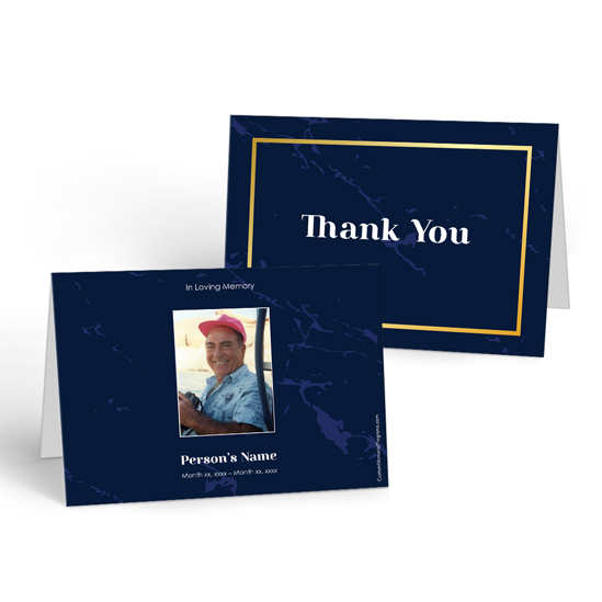 Thank You Card Template  Navy Geometric