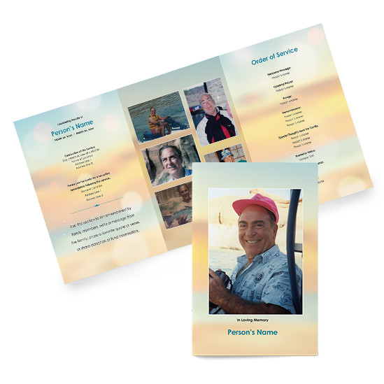Summer Light Tri-fold Funeral Program Template