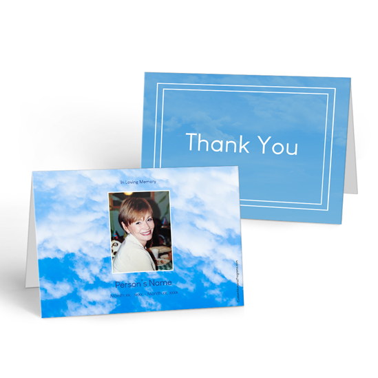 Blue Sky Thank you Cards - Memorial
