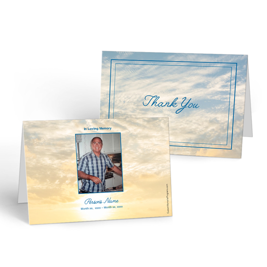 Sunrise Design for Funeral Thank you Cards