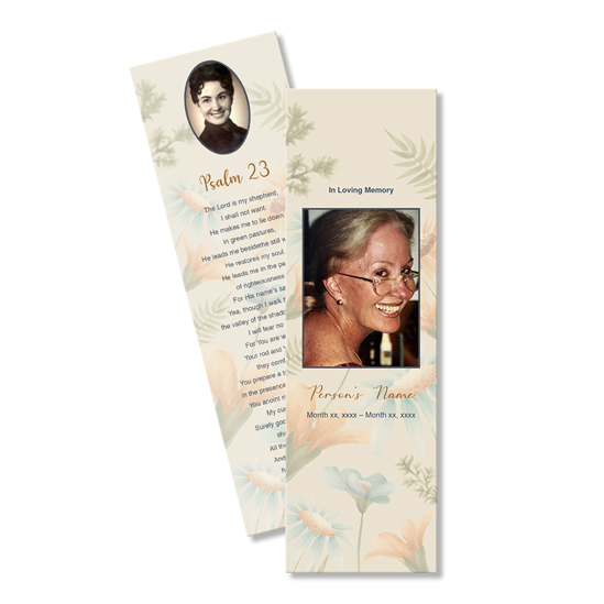 Daisy theme Bookmarks for funeral