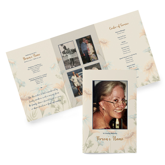 Daisy theme Tri-fold Programs - Funeral Prints