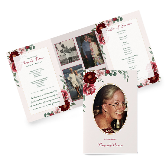 Mauve Roses - Tri-fold Programs
