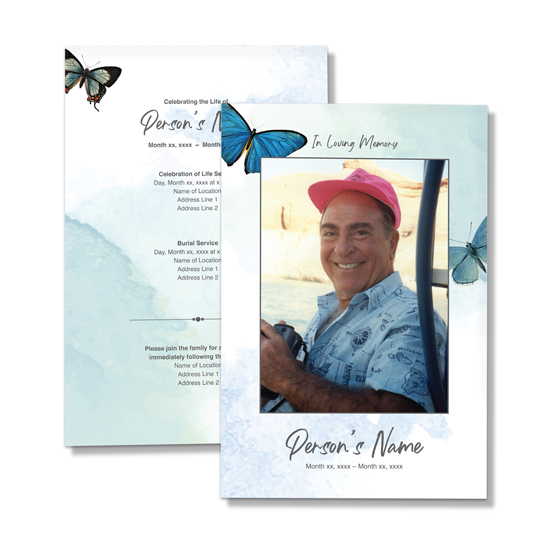 Single Page Memorial Programs