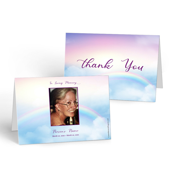 Rainbow on Sky - Thank you Cards Funeral Thank You Card | Rainbow on Sky