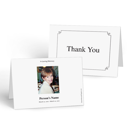 Full Photo White - Thank you Cards White full photo Thank you Card- Custom Memorial