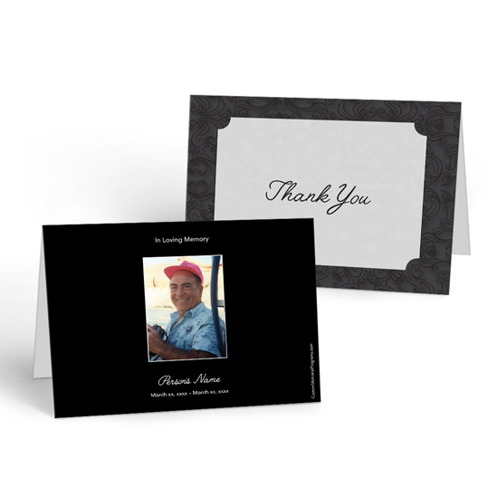 Vintage Black Funeral thank you card templates