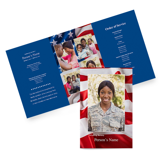 Flag - Tri-fold Programs Flag Design- Trifold Program Template | Custom memorial