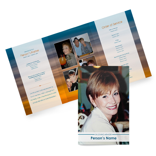 Orange Sunset - Trifold Programs | Custom Memorial