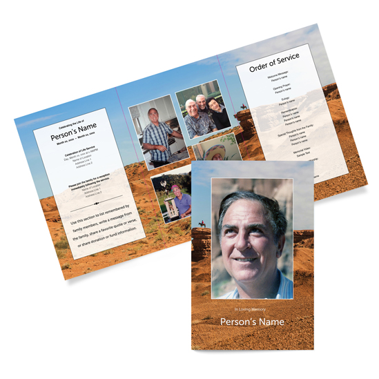 Canyons - Tri-fold Programs Mountain Designs Trifold Funeral Program Template
