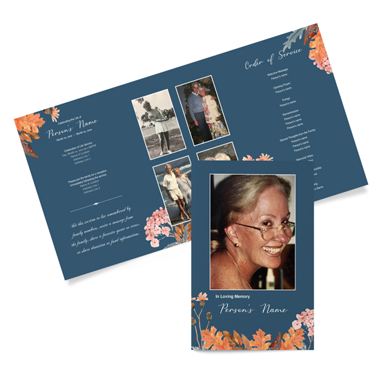 Foliage - Tri-fold Programs Foliage Theme Tri fold Funeral Programs Templates