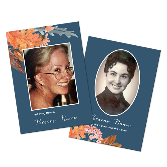 Foliage - Wallet Cards Nature Designs Obituary Wallet Prayer Card