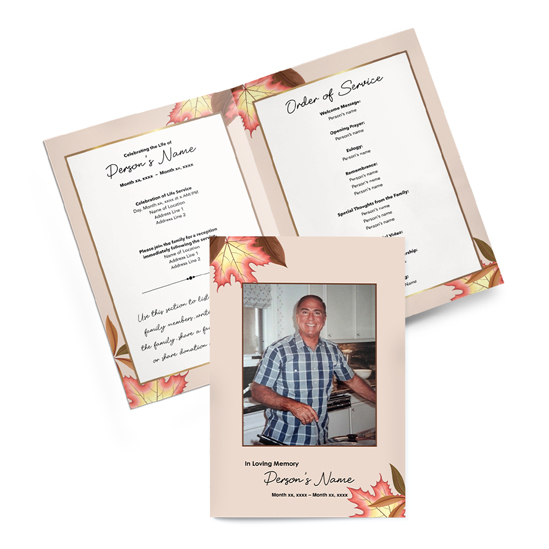 Leaves Leaves - Bifold Memorial Programs | Custom Memorial