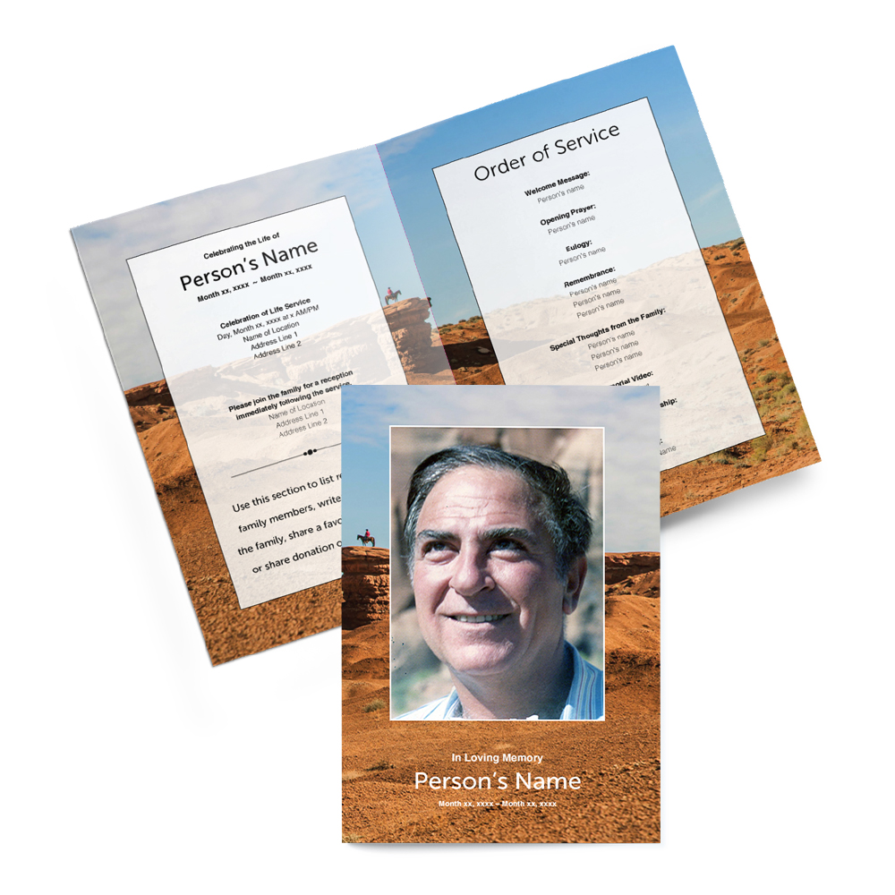Canyons - Bi-fold Programs Canyons - Bi-fold Programs for Funeral