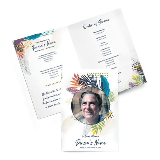 Abstract Tropics - Bifold Programs | Custom Memorial Program
